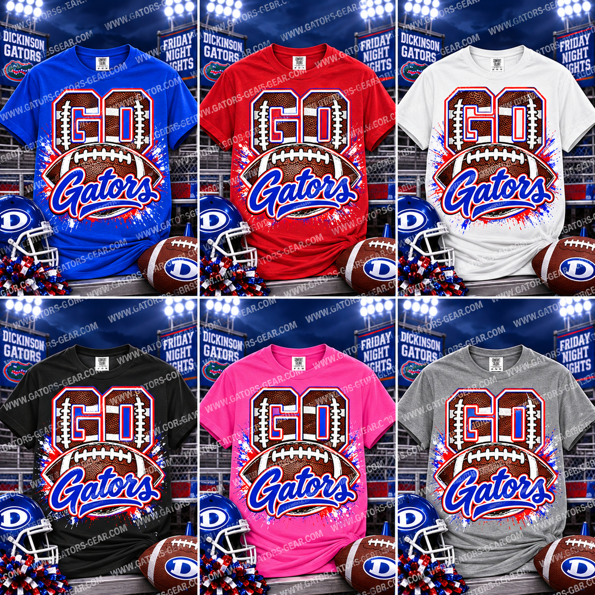 Go Gators Football Filled Text with Football