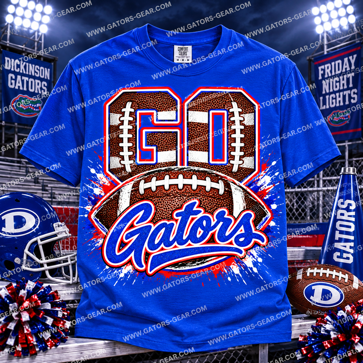 Go Gators Football Filled Text with Football