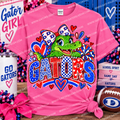 Girl Gator with Poms Hearts and Cute GATORS Text