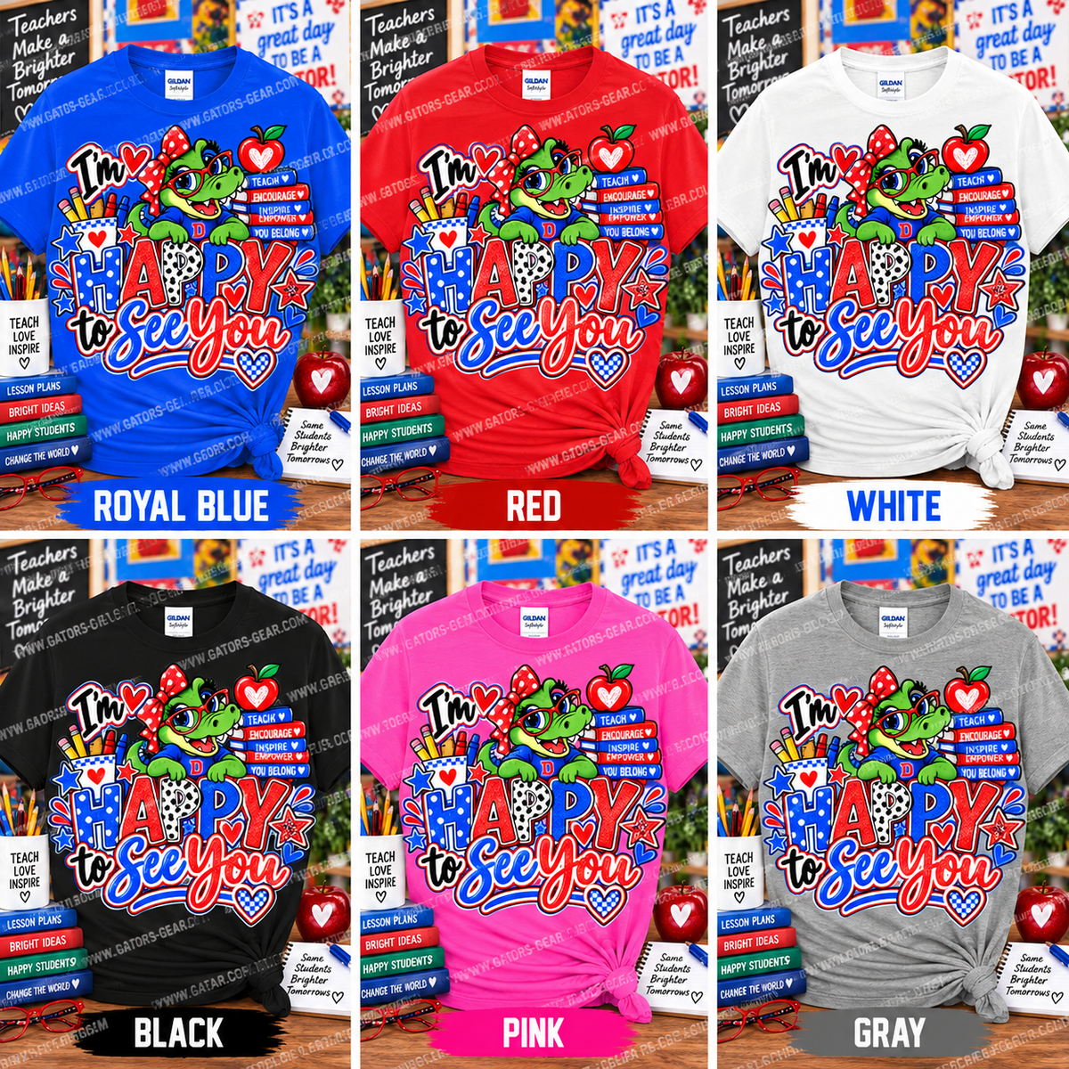 I'm Happy to See You Cute Gators Teacher Staff School Shirt