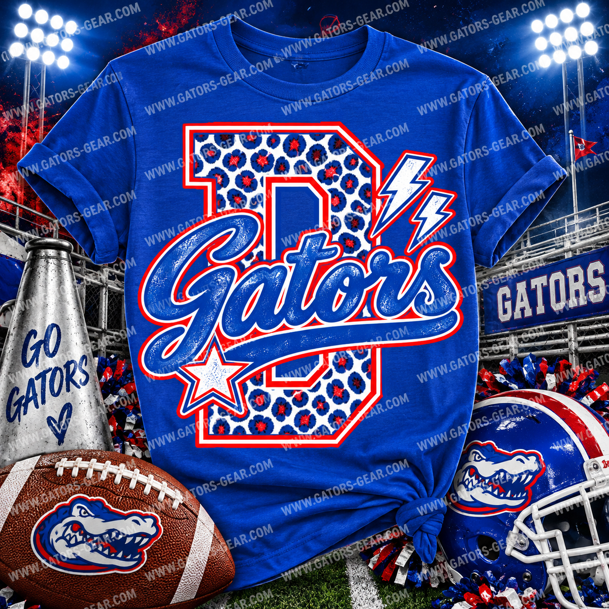 Cheetah Print D with Gators Retro Font