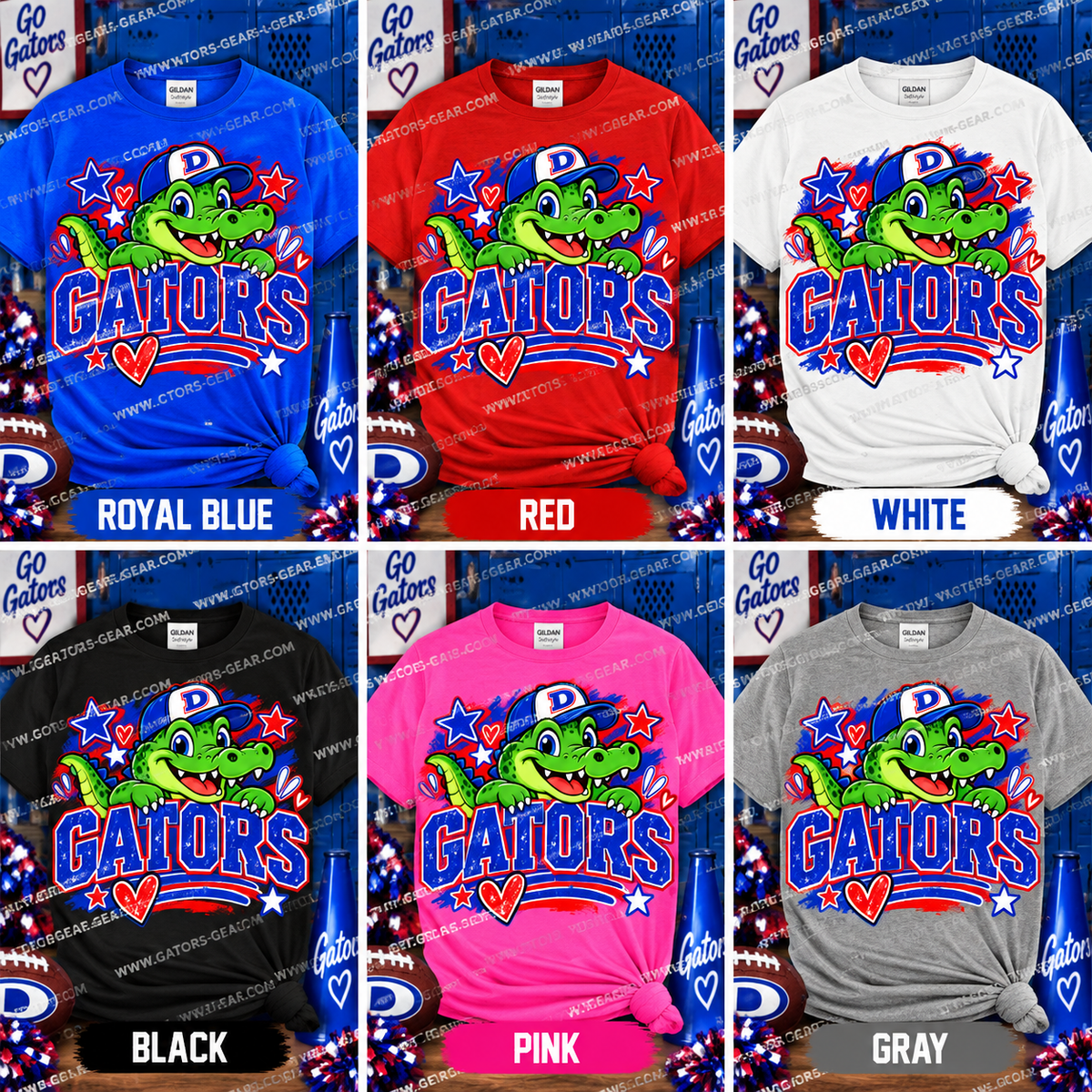 Boy Gator with Baseball Cap and Stars Shirt