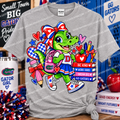 Girl Gator with Backpack and Books School Shirt