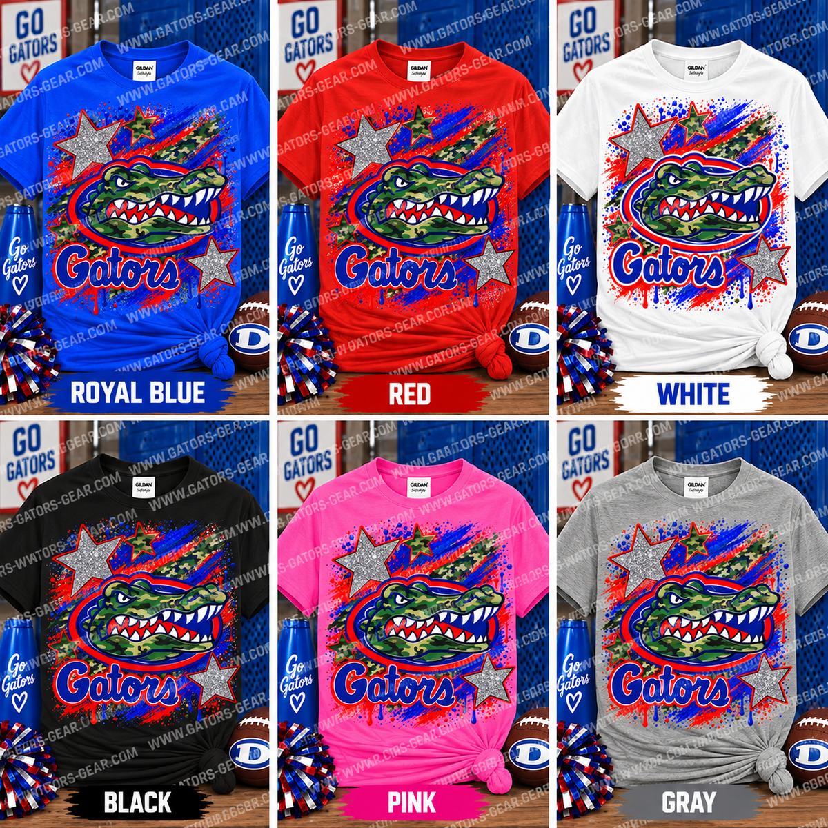 Camo Gator Stars and Stripes Splash Design Military and First Responders Appreciation Day