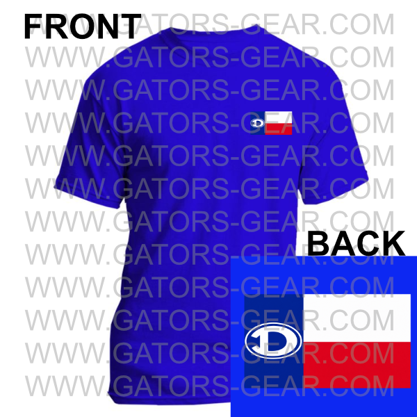D Logo Texas Flag Small Decal Front Large Decal Back