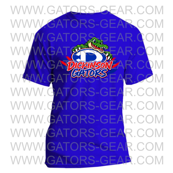 Dickinson Logo with Gator On Top of D with Side Swishes At Bottom