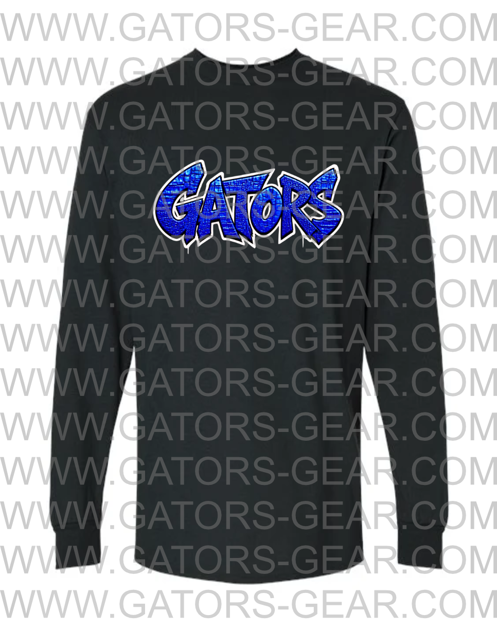 Graffiti Gators Shirt with Alligator Texture Font