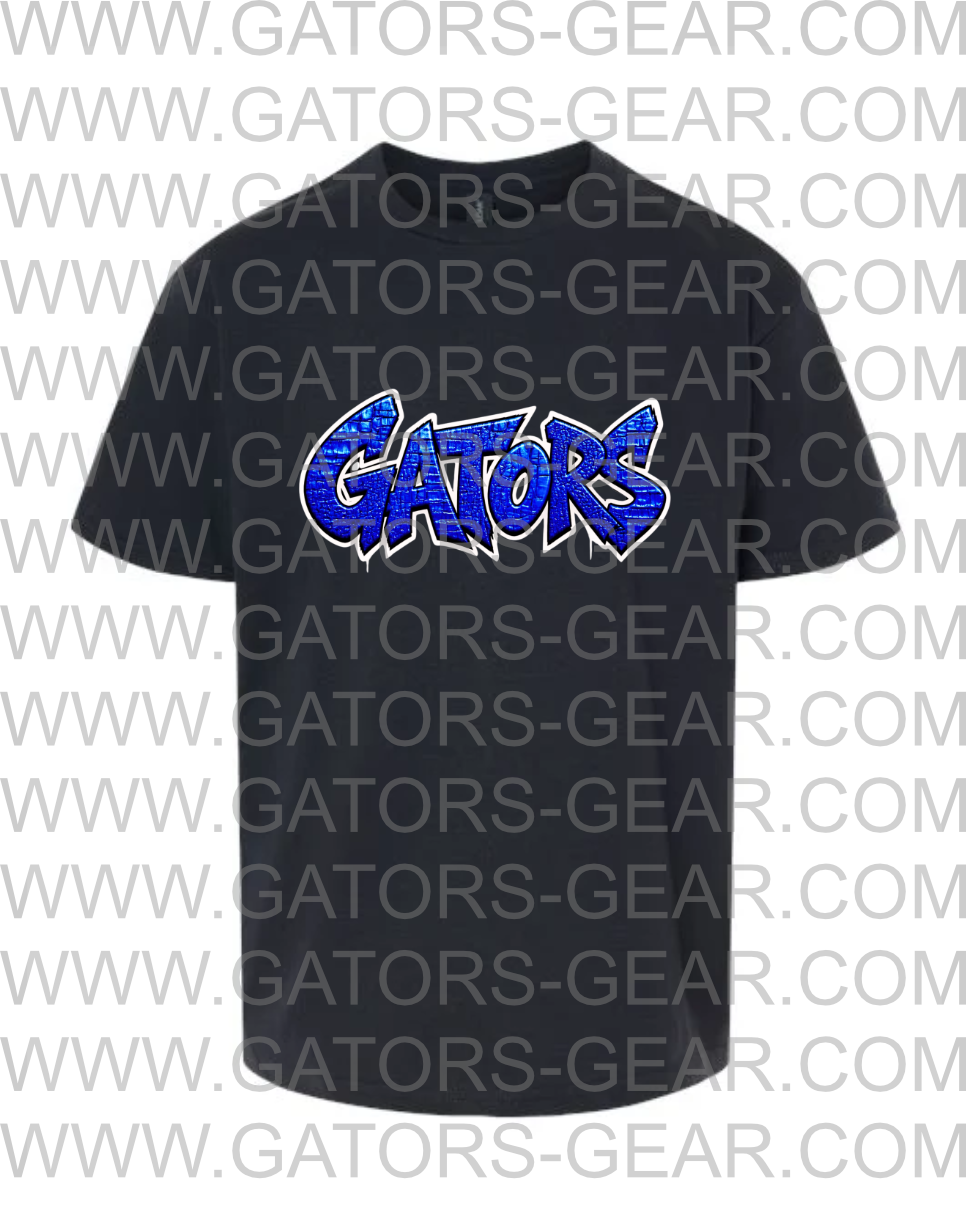 Graffiti Gators Shirt with Alligator Texture Font