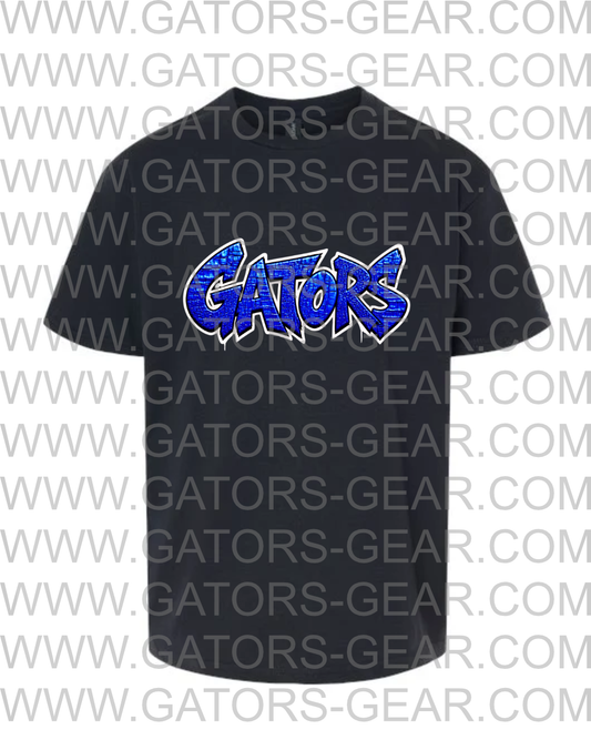 Graffiti Gators Shirt with Alligator Texture Font