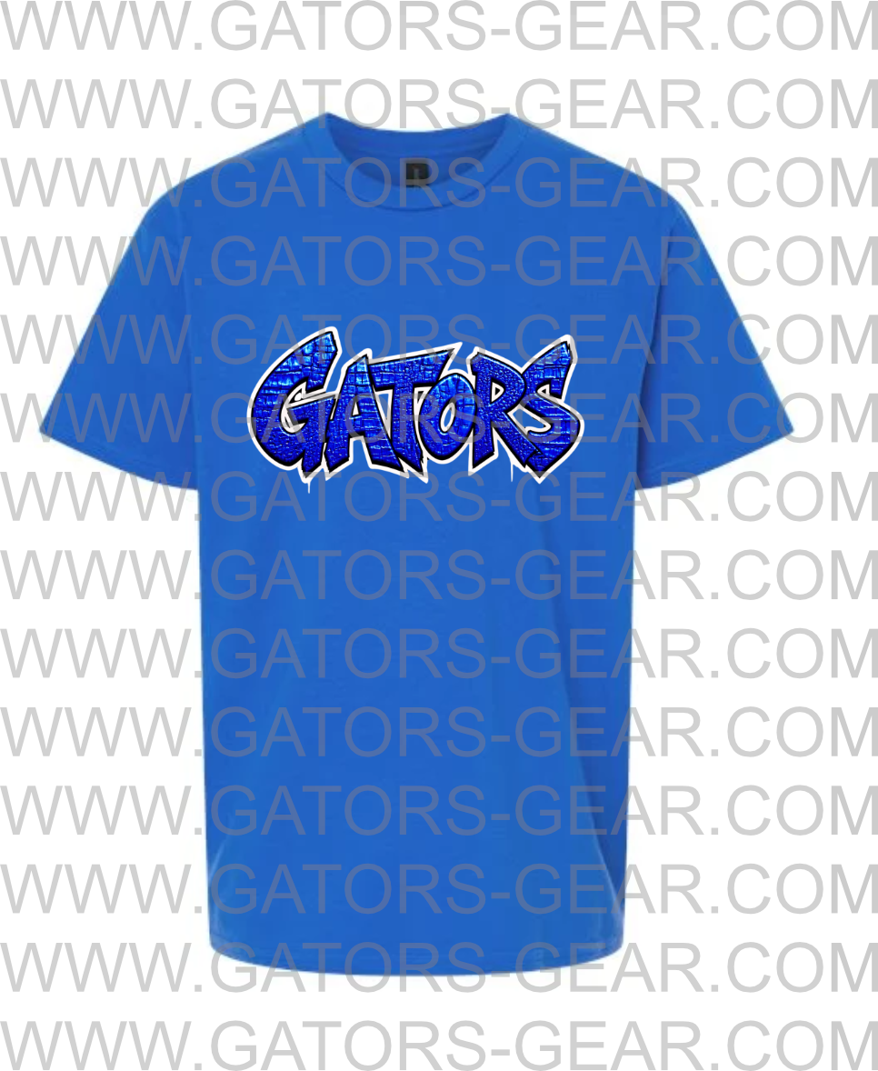 Graffiti Gators Shirt with Alligator Texture Font