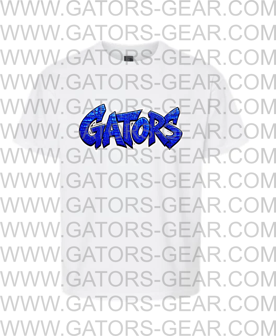 Graffiti Gators Shirt with Alligator Texture Font