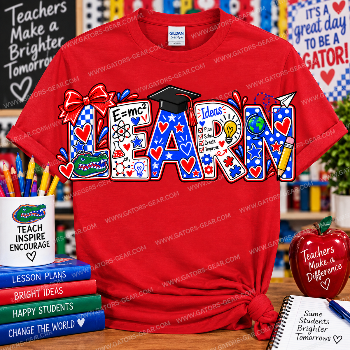 Learn Gator Themed Teacher Staff School Shirt