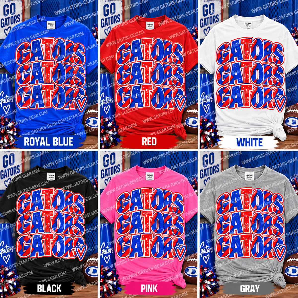 Red and Blue GATORS GATORS GATORS with Heart