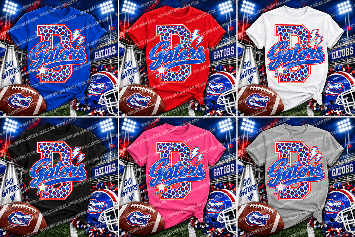 Cheetah Print D with Gators Retro Font
