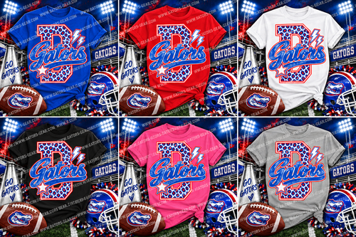 Cheetah Print D with Gators Retro Font
